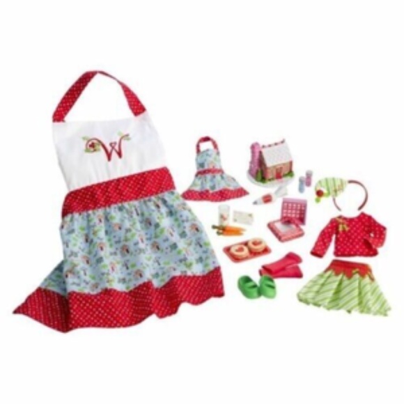 American Girl Wellie Wishers Holiday Baking Elf Outfit Apron Gift Set - Picture 3 of 3